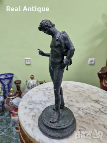 Стара страхотна антикварна френска бронзова фигура статуетка , снимка 8 - Антикварни и старинни предмети - 49729905