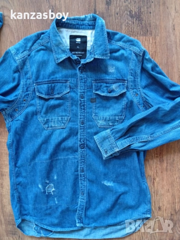 g-star wolker shirt - страхотна мъжка риза ХЛ, снимка 2 - Ризи - 53621393