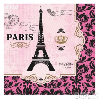 Paris Айфелова кула 8 парти салфетки рожден ден, снимка 1 - Аксесоари за кухня - 45009055