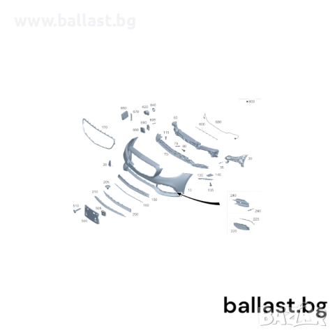 Инсталация предна броня A2135405584 E Klasse W213