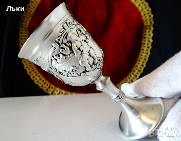 Калаена чаша с картина Цигулар на покрива,Anatevka. , снимка 3 - Антикварни и старинни предмети - 53975848