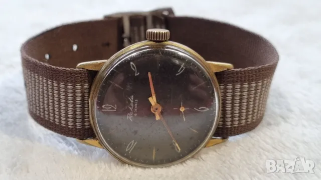 Vintage часовник Raketa позлатен СССР 1960 , снимка 2 - Мъжки - 49830021
