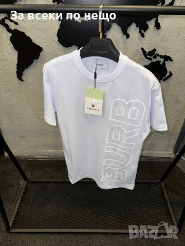 Burberry Мъжка Бяла Тениска👕Мъжка Блуза С Къс Ръкав В Бял Цвят Бърбъри Код MensPoint7