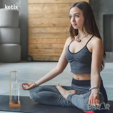 Държач за ароматни пръчки с подвижно стъклено шише, снимка 4 - Декорация за дома - 49724045