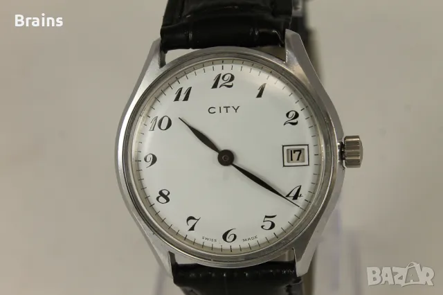 1960's CITY Швейцарски Ръчен Часовник, снимка 3 - Антикварни и старинни предмети - 49629330