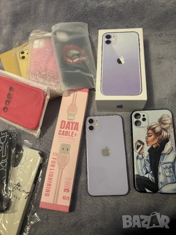 IPhone 11/ лилав + слушалки 