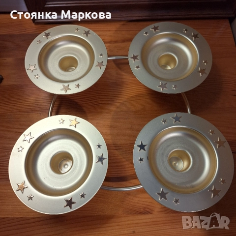Нов метален свещник за 4 свещи