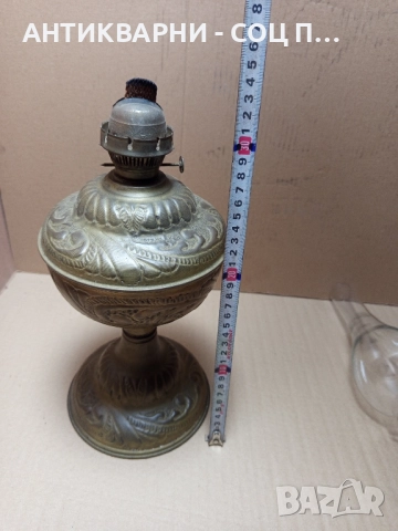Стара Голяма Бронзова Газена Лампа Фенер. , снимка 9 - Антикварни и старинни предмети - 52381647