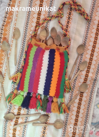 Етно торба, ръчно плетиво, за народна носия, декорация за механа, битов кът, за Сурва, кукер, нова, снимка 6 - Други - 51951358