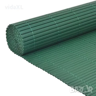 vidaXL Двустранна градинска ограда, PVC, 90x500 см, зелена(SKU:43628), снимка 2 - Огради и мрежи - 49208025