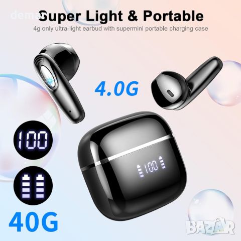 Безжични слушалки Bluetooth 5.3 слушалки с 4 ENC микрофона, 40H, шумопотискащи, IP7 Водоустойчиви, снимка 2 - Bluetooth слушалки - 45622614