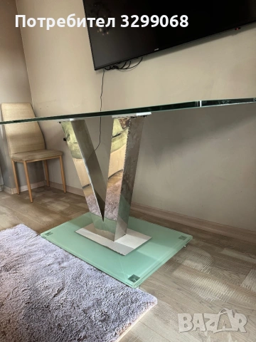 Стъклена трапезна маса, снимка 4 - Маси - 53758730
