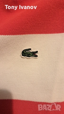 LACOSTE тениска цвят корал за 14 годишно , снимка 3 - Детски тениски и потници - 53905992