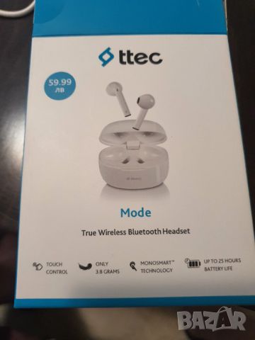 Безжични слушалки ttec -бели стерео,Bluetooth свързаност, снимка 1 - Безжични слушалки - 46130370