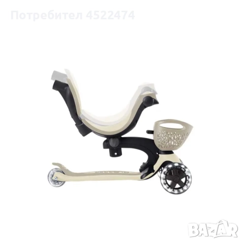 Тротинетка 5 в 1 GLOBBER BABY LEARN 360° FLASH LIGHTS - бежова, снимка 4 - Детски велосипеди, триколки и коли - 51610485