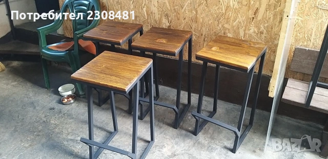 бар столове от масив и желязо , снимка 10 - Столове - 53535024