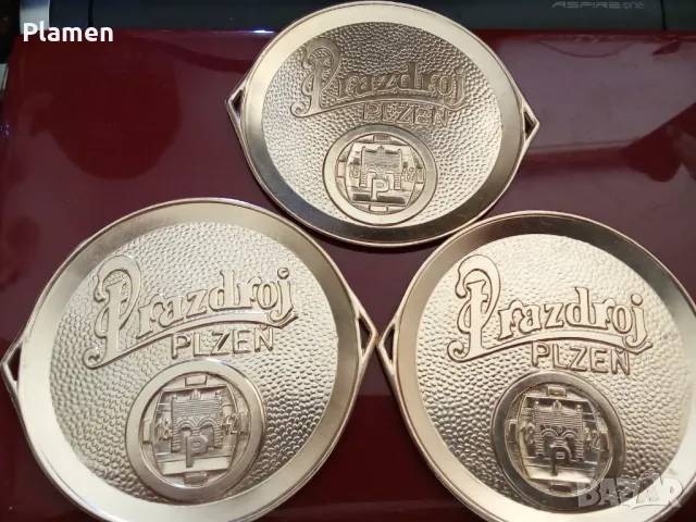 Три метални подложки от бира 🍺 Пилзен , снимка 1