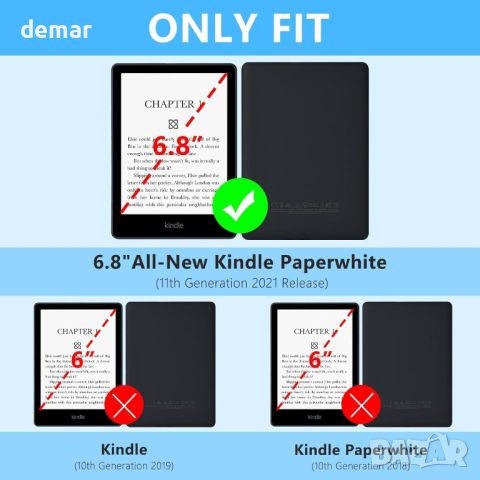 TQQ Калъф за Kindle Paperwhite 6,8 инча, 11-то поколение 2021 г, магнитно затваряне, светло син, снимка 6 - Калъфи, кейсове - 46811295