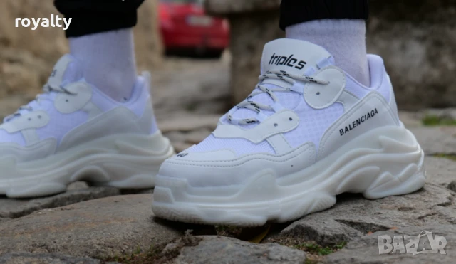 Balenciaga Triple S бели дамски маратонки , снимка 2 - Маратонки - 50924615