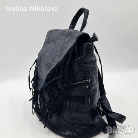 Дамска раница от еко к. с ресни – бохо стил, удобство и обем (36×30×16 см)