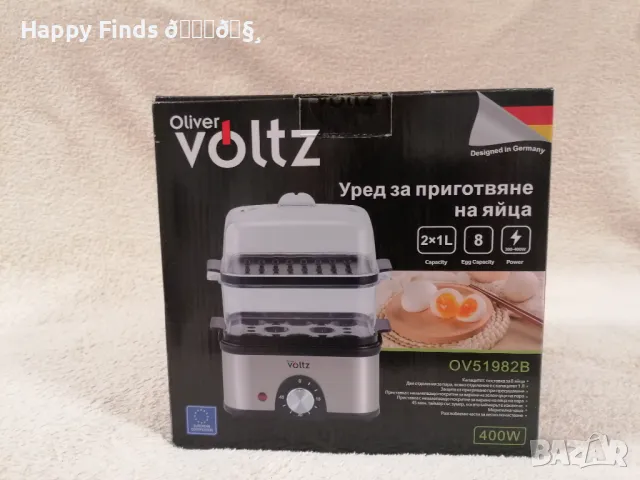 Уред за приготвяне на пара яйца и зеленчуци Oliver Voltz, 400W, 8 яйца, Таймер, Защита от прегряване, снимка 5 - Съдове за готвене - 49512859