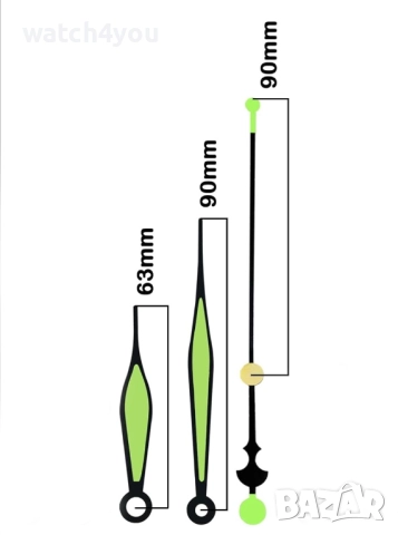 ФОСФОРНИ / ФОСФОРЕСЦИРАЩИ СТРЕЛКИ ЗА СТЕНЕН ЧАСОВНИК. НЕОНОВИ / СВЕТЕЩИ СТРЕЛКИ ЗА СТЕННИ ЧАСОВНИЦИ, снимка 2 - Стенни часовници - 44966566