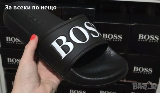 Hugo Boss Мъжки Чехли Хуго Бос - Бели Или Черни Код E1347, снимка 2 - Мъжки чехли - 53970631