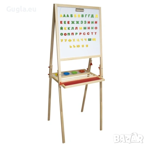 Бяла и зелена дъска , магнитни, комплект с 55 букви на кирилица и аксесоари 