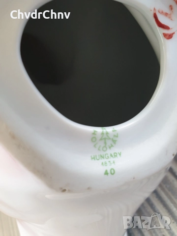 Hollohaza статуетка 23см/стара голяма унгарска порцеланова фигура на птица/патица, снимка 8 - Статуетки - 51467249