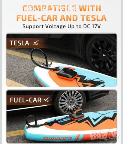 Електрическа помпа Swonder SUP, 20 PSI с интелигентно двустепенно напомпване, 12V, снимка 3 - Водни спортове - 53661298