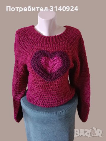 Дамски плетен пуловер 