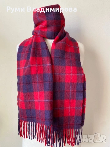 Мъжки, кариран шал от 100 % кашмир/ вълна, снимка 16 - Шалове - 48382070