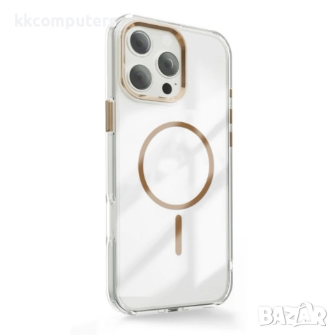 Силиконов кейс bSmart Clear Thin Magsafe и Протектор За iPhone 17 (6.3), Златен, снимка 3 - Калъфи, кейсове - 52034250