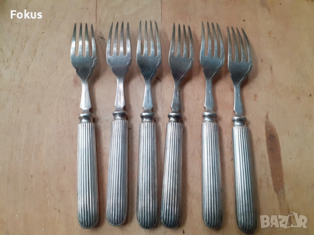 Страхотни стари антикварни вилици посребрени и маркирани, снимка 5 - Антикварни и старинни предмети - 53270146