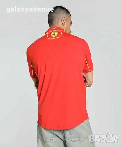 PUMA x Scuderia Ferrari F1 мъжка поло тениска с къс ръкав с лога на отбора и спонсорите, памук, снимка 3 - Тениски - 53981232