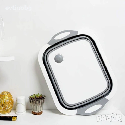 Многофункционална сгъваема дъска за рязане - леген с тапа