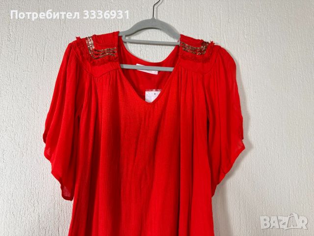 Червена лятна рокля, снимка 4 - Рокли - 45186907