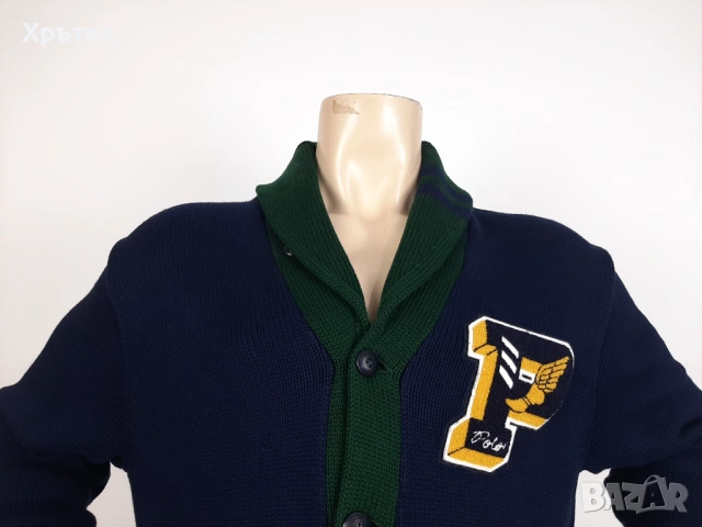 Polo Ralph Lauren Letterman P-Wing - Оригинална жилетка размер XL, снимка 6 - Пуловери - 54067588