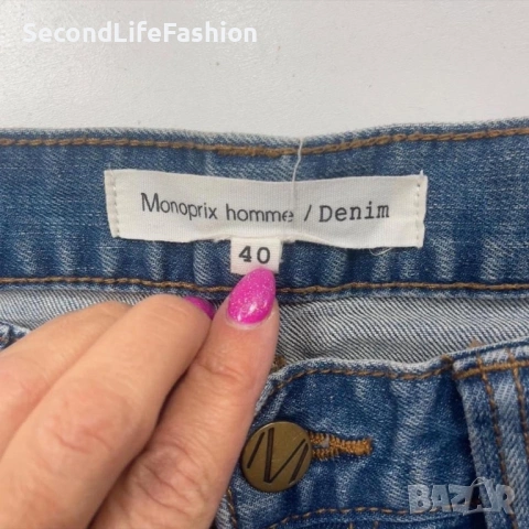 Мъжки дънки Monoprix Homme, размер 40 сини , снимка 3 - Дънки - 53020126