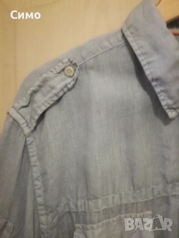 МASON'S - Ленена Мъжка Риза Къс Ръкав, снимка 7 - Ризи - 53201937