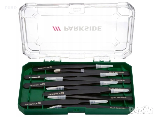 НОВИ! Комплект антистатични пинсети 10 броя Parkside