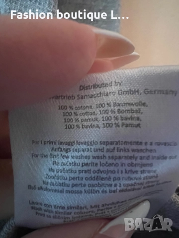 Сив дамски суитшърт с качулка и джобове L размер 100% памук на марката PlayBoy 🩶, снимка 8 - Суичъри - 52210731