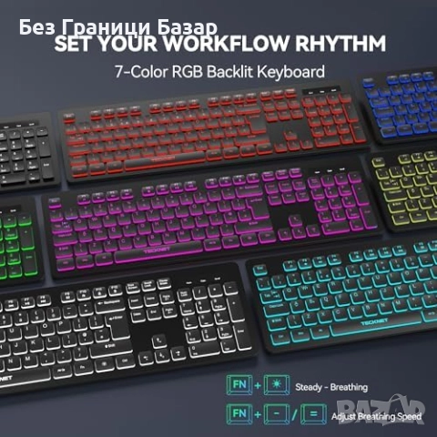 Нова Жична USB клавиатура със светлина, пълноразмерна QWERTY UK за игри, снимка 2 - Клавиатури и мишки - 51919625