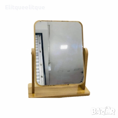 Стилно накланящо се дървено огледало с поставка, снимка 3 - Декорация за дома - 52217895