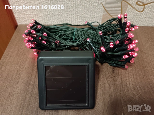 Герлянд със червени лампички със соларен панел., снимка 2 - Соларни лампи - 54185492