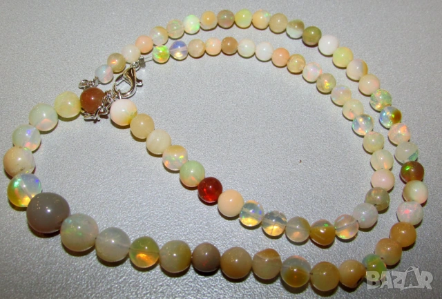 Гривни и гердани от натурален етиопски опал, подходящи за подарък, снимка 3 - Гривни - 53889497