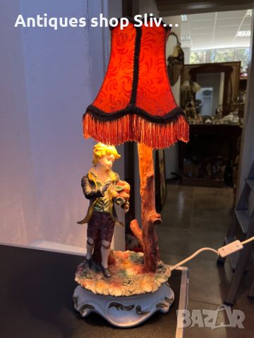 Настолна порцеланова лампа с фигура - Capodimonte. №5290, снимка 2 - Колекции - 45097061