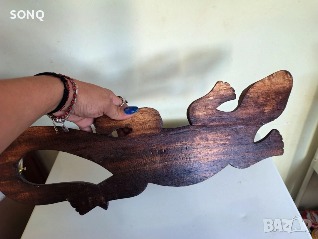 Страхотен Дървен Гущер, снимка 5 - Антикварни и старинни предмети - 52121575
