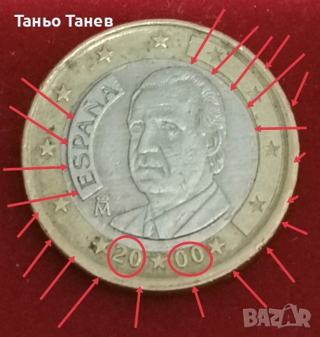 Испанска монета от 1Евро-2000г