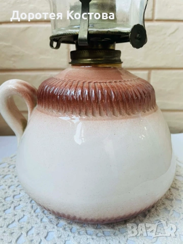 Красива керамична лампа от Англия, снимка 5 - Антикварни и старинни предмети - 53821273